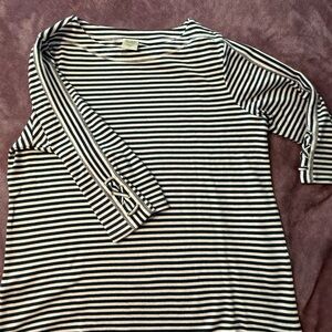 Blair Black and White Striped Blouse